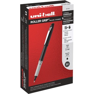 uniball%26trade%3B+Roller+Grip+Rollerball+Pen+-+Fine+Pen+Point+-+0.7+mm+Pen+Point+Size+-+Black+-+1+Dozen