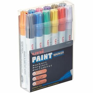 uniball%26%238482%3B+uni-Paint+PX-20+Oil-Based+Paint+Marker+-+Medium+Marker+Point+-+Blue%2C+Red%2C+Green%2C+Yellow%2C+Black%2C+White%2C+Silver%2C+Gold%2C+Violet%2C+Pink%2C+Light+Blue%2C+...+Ink+-+Oil+Based+-+White+Barrel+-+12+%2F+Set