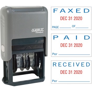 Xstamper+Self-Inking+Paid%2FFaxed%2FReceived+Dater+-+Message%2FDate+Stamp+-+%26quot%3BPAID%2C+FAXED%2C+RECEIVED%26quot%3B+-+0.93%26quot%3B+Impression+Width+-+Blue%2C+Red+-+Plastic+Plastic+-+1+Each