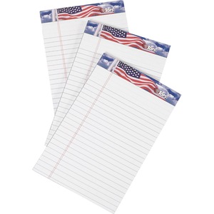 TOPS+American+Pride+Binding+Legal+Writing+Tablet+-+Jr.Legal+-+50+Sheets+-+Strip+-+16+lb+Basis+Weight+-+Jr.Legal+-+5%26quot%3B+x+8%26quot%3B+-+White+Paper+-+Perforated%2C+Bleed+Resistant+-+3+%2F+Pack