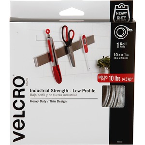 VELCRO%C2%AE+91110+Heavy+Duty+Industrial+Strength+-+Low+Profile+-+10+ft+Length+x+1%26quot%3B+Width+-+Water+Resistant+-+For+Mounting+-+1+%2F+RollRoll+-+White