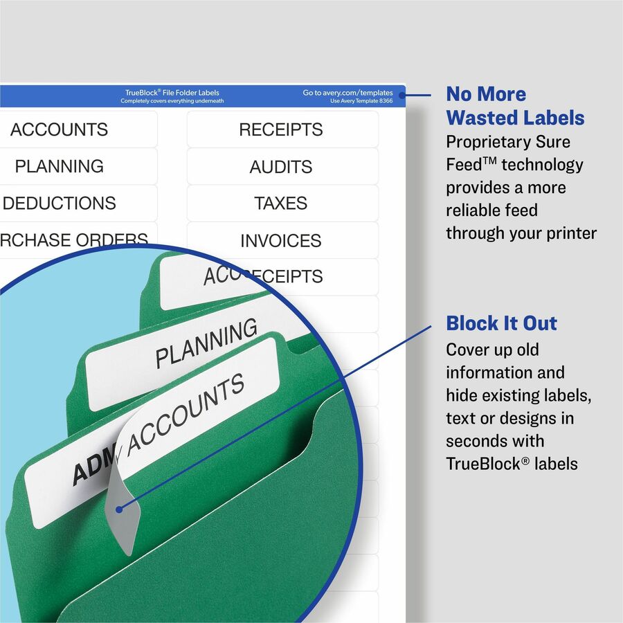 Picture of Avery&reg; TrueBlock File Folder Labels