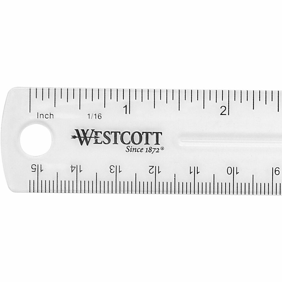 Westcott Clear Plastic Ruler - 6 Length 1 Width - 1/16 ACM45016, ACM  45016 - Office Supply Hut