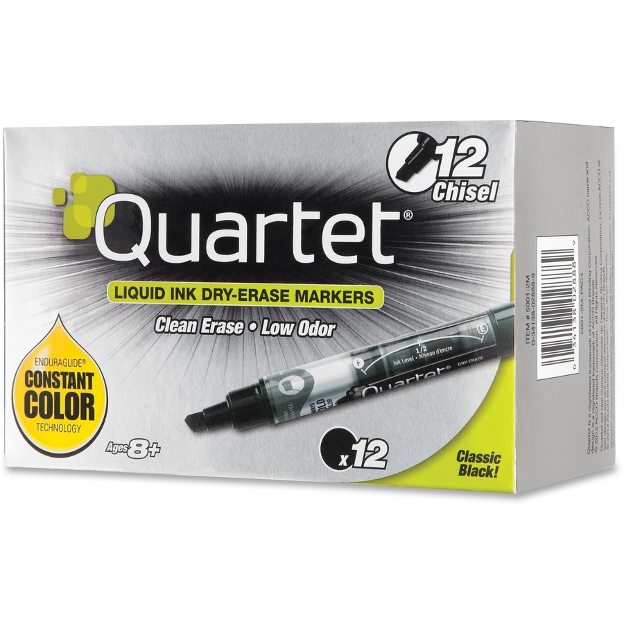  Quartet Dry Erase Markers, Chisel Point, Low Odor
