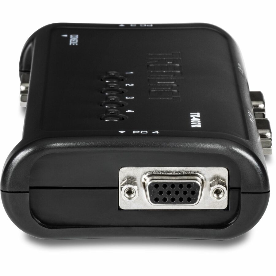 TRENDnet 4-Port USB KVM Switch Kit, VGA And USB Connections, 2048 x 1536 Resolution, Cabling Included, Control Up To 4 Computers, Compliant With Window, Linux, and Mac OS, TK-407K