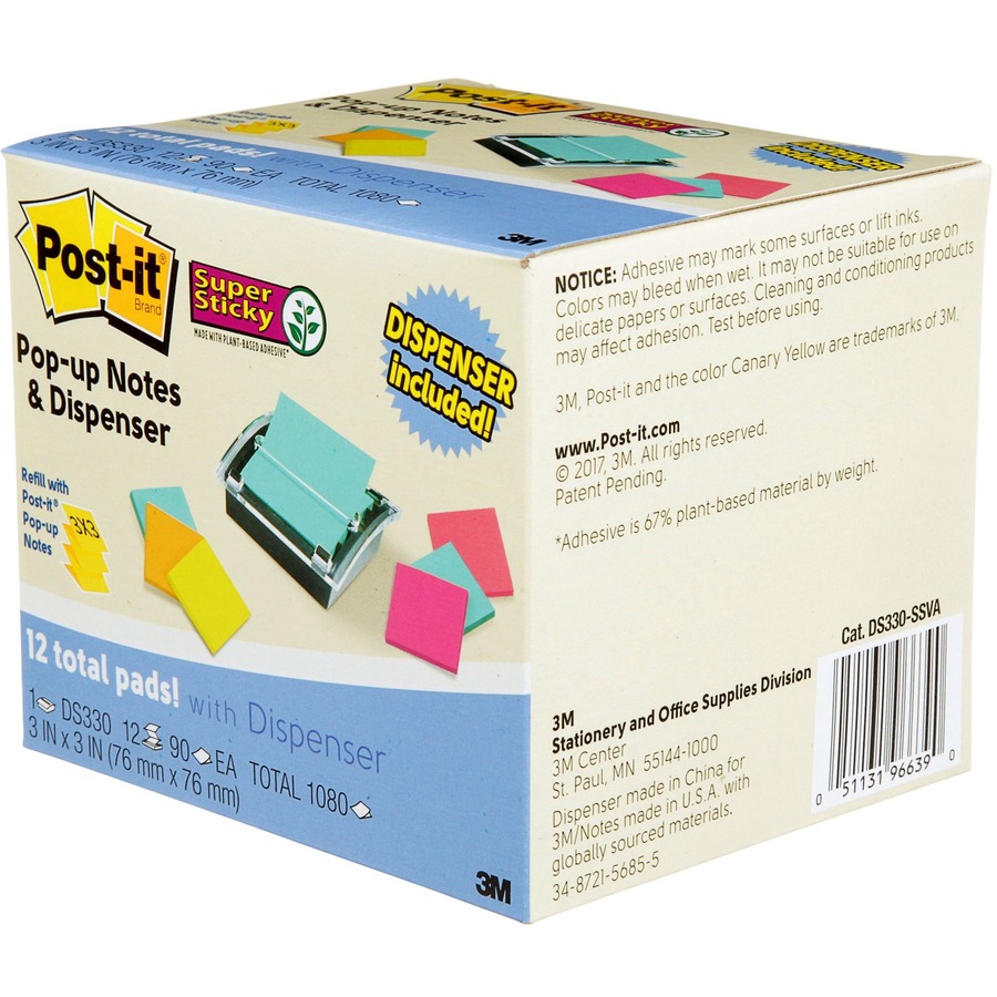 Post-it Sticky Notes Cube Pastel Colors Collection, Pack of 1 Pad, of 450  Sheets, 76 mm x 76 mm, Pink, White, Orange Colors - Self-stick Notes For
