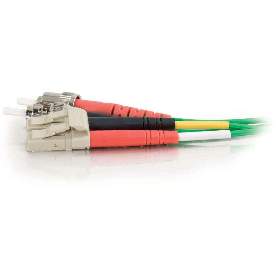C2G 10m LC-ST 62.5/125 OM1 Duplex Multimode PVC Fiber Optic Cable - Green
