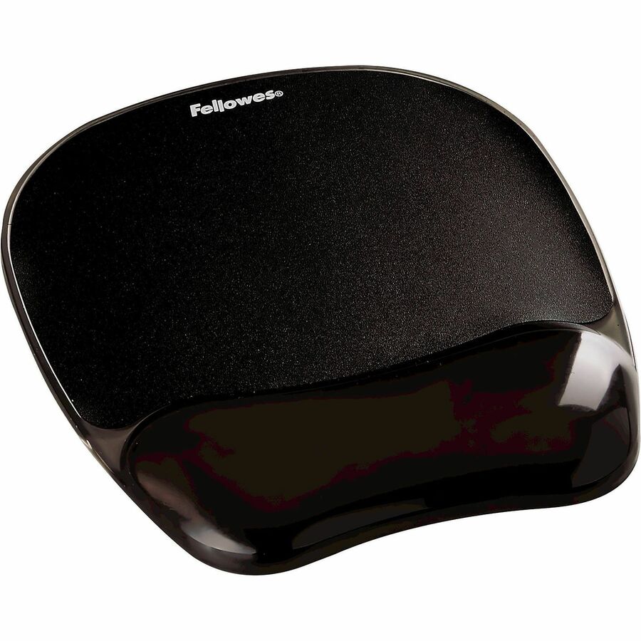 Fellowes&reg; Crystal™ Gel Mouse Pad Wrist Rest - Black (9112101)