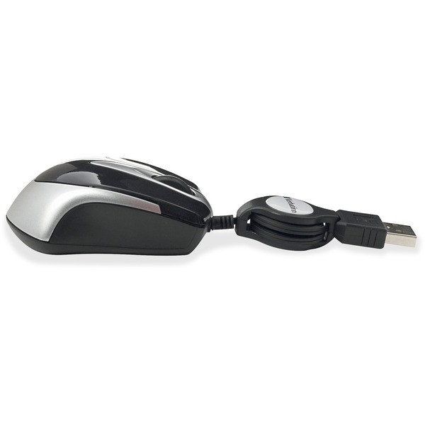 Optical Travel Mouse,Retractable,1-5/8"x2-3/4"x6"x1-1/8" ,BK