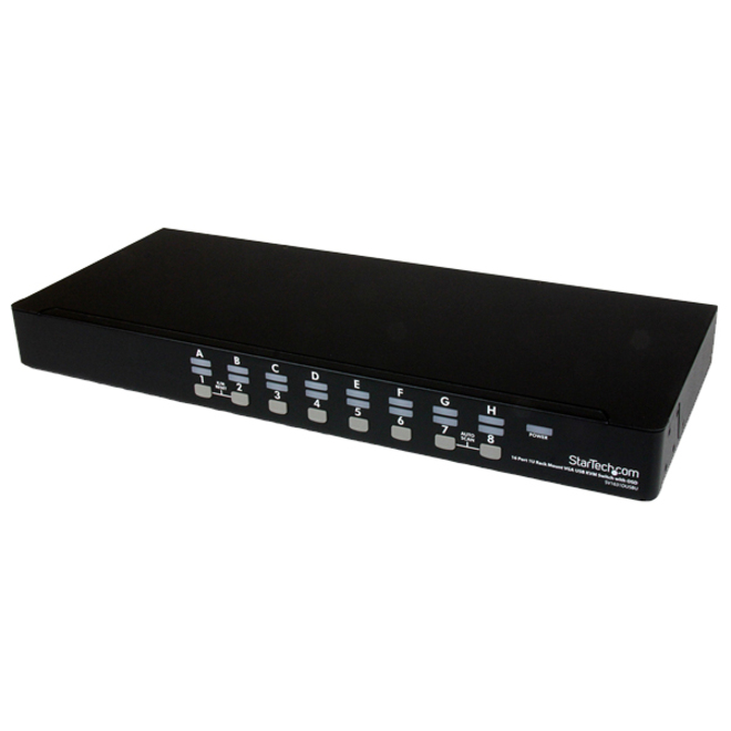 StarTech 16 Port 1U Rackmount USB KVM Switch Kit with OSD and Cables, TAA