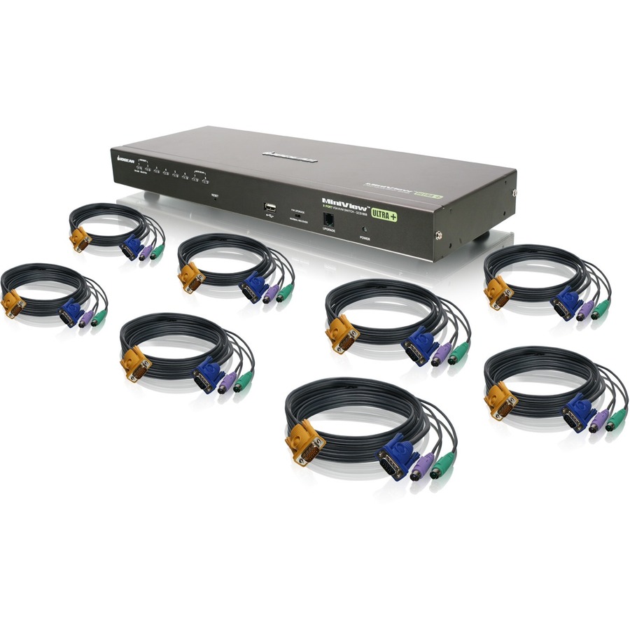 IOGEAR 8-Port USB PS/2 Combo VGA KVM Switch with PS/2 KVM Cables