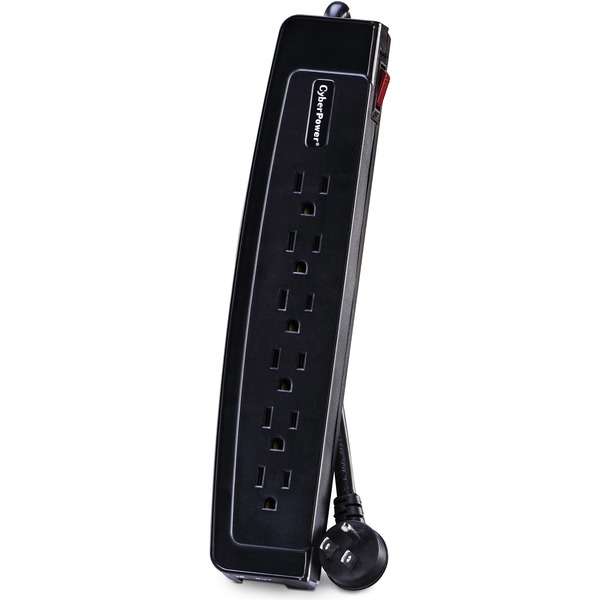 CYBERPOWER 6-Outlets Surge Suppressor- 1350-Joules (CSP604T) - 4 ft