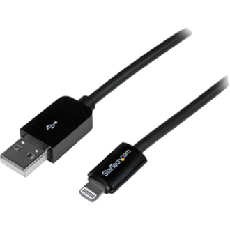 StarTech 2m (6ft) Long Black Apple&reg; 8-pin Lightning Connector to USB Cable for iPhone / iPod / iPad