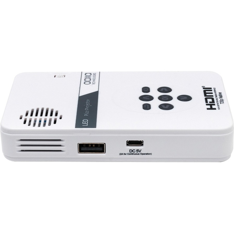 AAXA LED Pico Projector with 80 Minute Battery Life, mini-HDMI, 15,000 hour LED Life, and Media Player