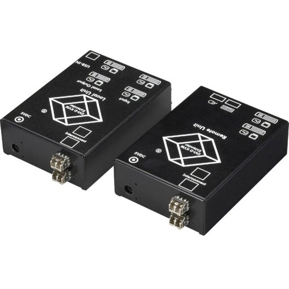 Black Box ServSwitch Dual DVI Single-Mode Fiber Optic KVM Extender, USB