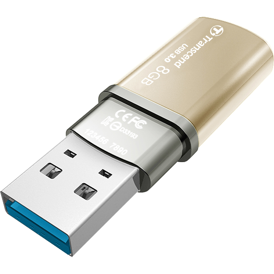 Transcend 8GB JetFlash 820G USB 30 - 8 GB - USB 3.0 - Champagne Gold