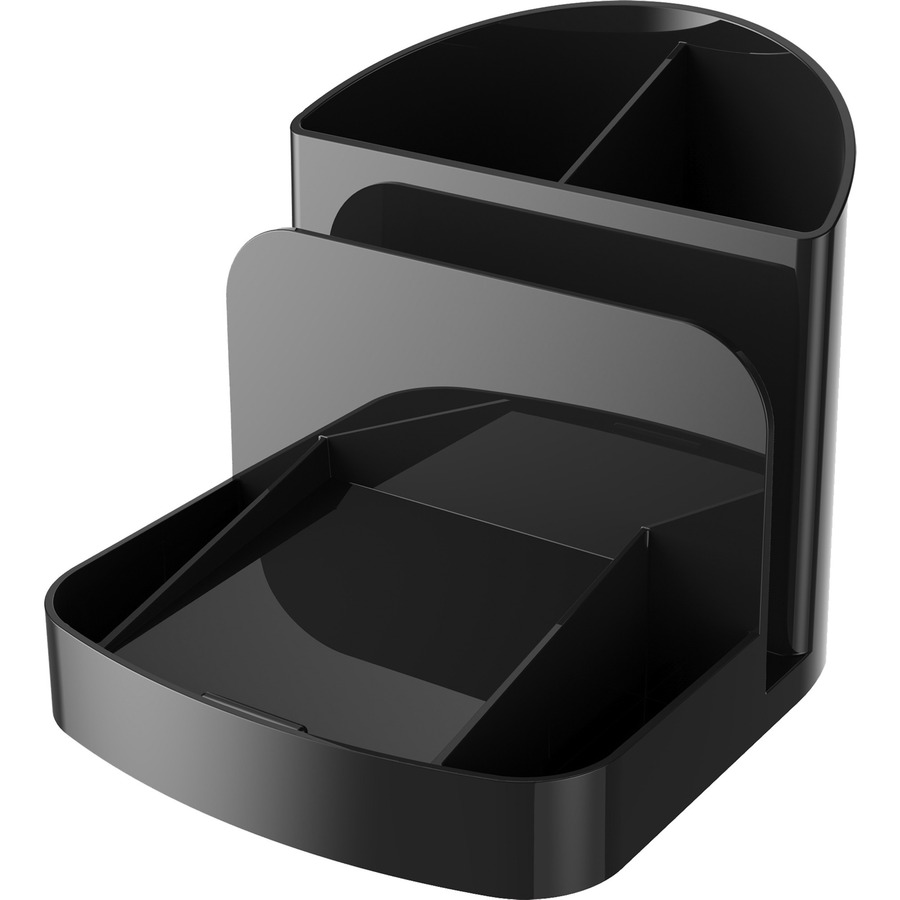 deflecto Desk Caddy Organizer, 6 Compartment, 5.4 x 6.8 x 5, Black