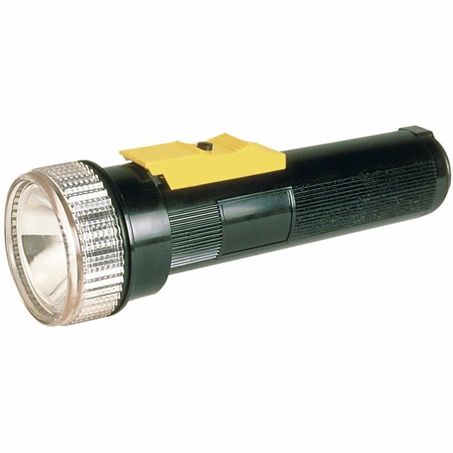 Picture of Hanger Ring 3-Way Flashlight, Uses 2 D Batteries, Plastic, Black/Yellow, Compact, EA