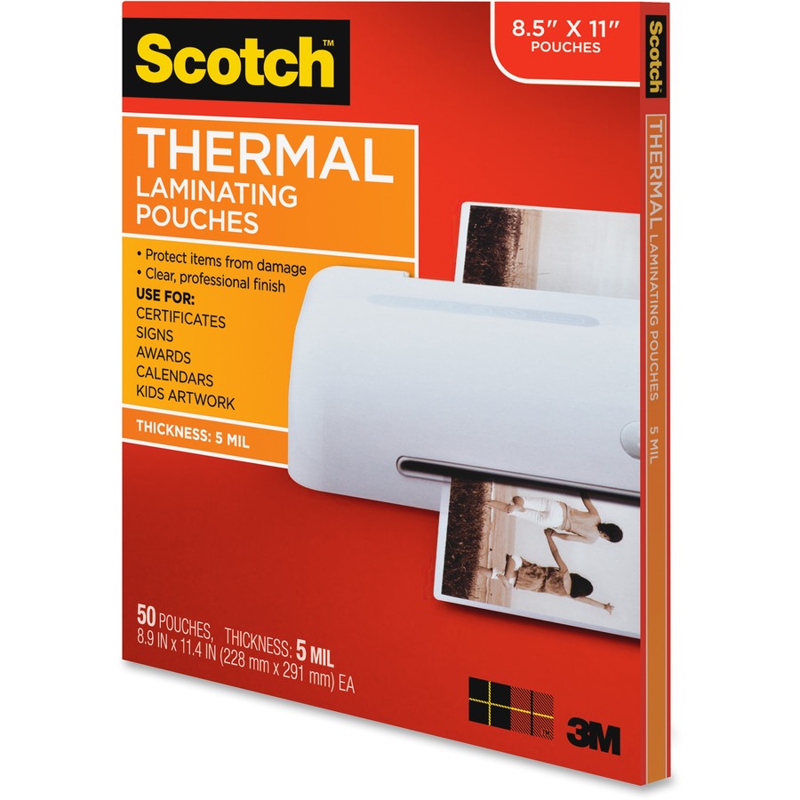 Scotch Thermal Laminating Pouches 25 Laminating Sheets Menu Size 11 12 x 17  12 3 mil Clear - Office Depot