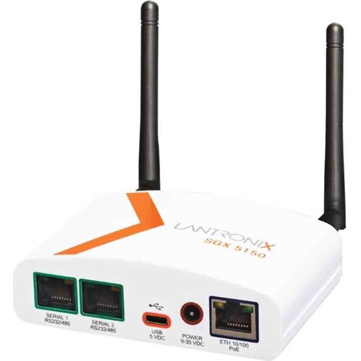 Lantronix SGX 5150 Wireless IoT Gateway, 802.11a/b/g/n/ac, 2xRS232 (RJ45), USB, 10/100 Ethernet, US Model