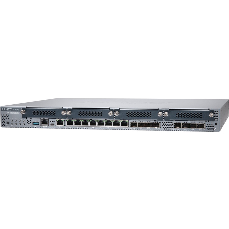 Juniper SRX340 Router - 8 Ports - Management Port - 8 - Gigabit Ethernet - 1U - Rack-mountable