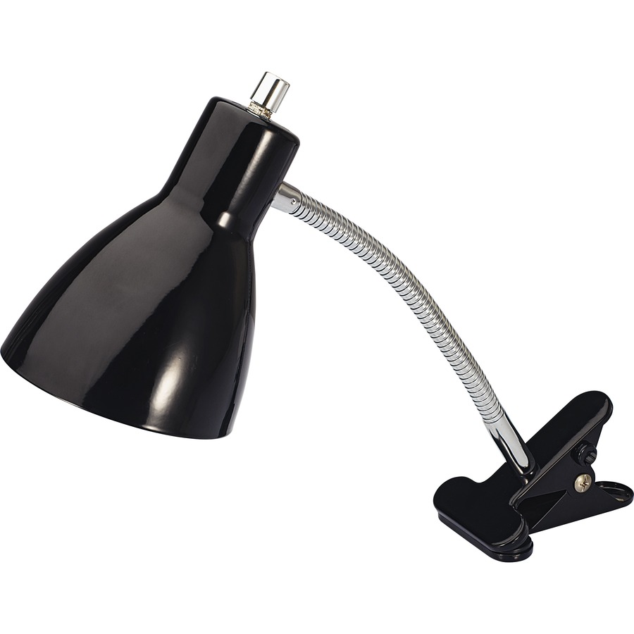 Lorell 10-watt LED Bulb Clip-on Desk Lamp - 15.5" Height - 3" Width - 10 W LED Bulb - Desk Mountable Black - for Desk, - Yuletide Office Solutions