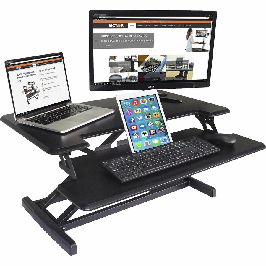 StarTech.com Sit Stand Desk Converter Workstation with One Touch Adjustment  - ARMSTS - Monitor Mounts 