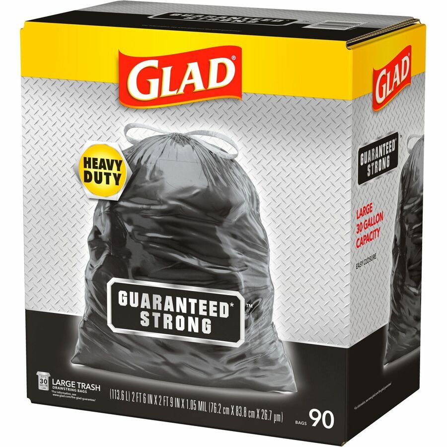 Glad Large Drawstring Recycling Bags - 30 Gallon Clear Trash Bag - 28 Count  
