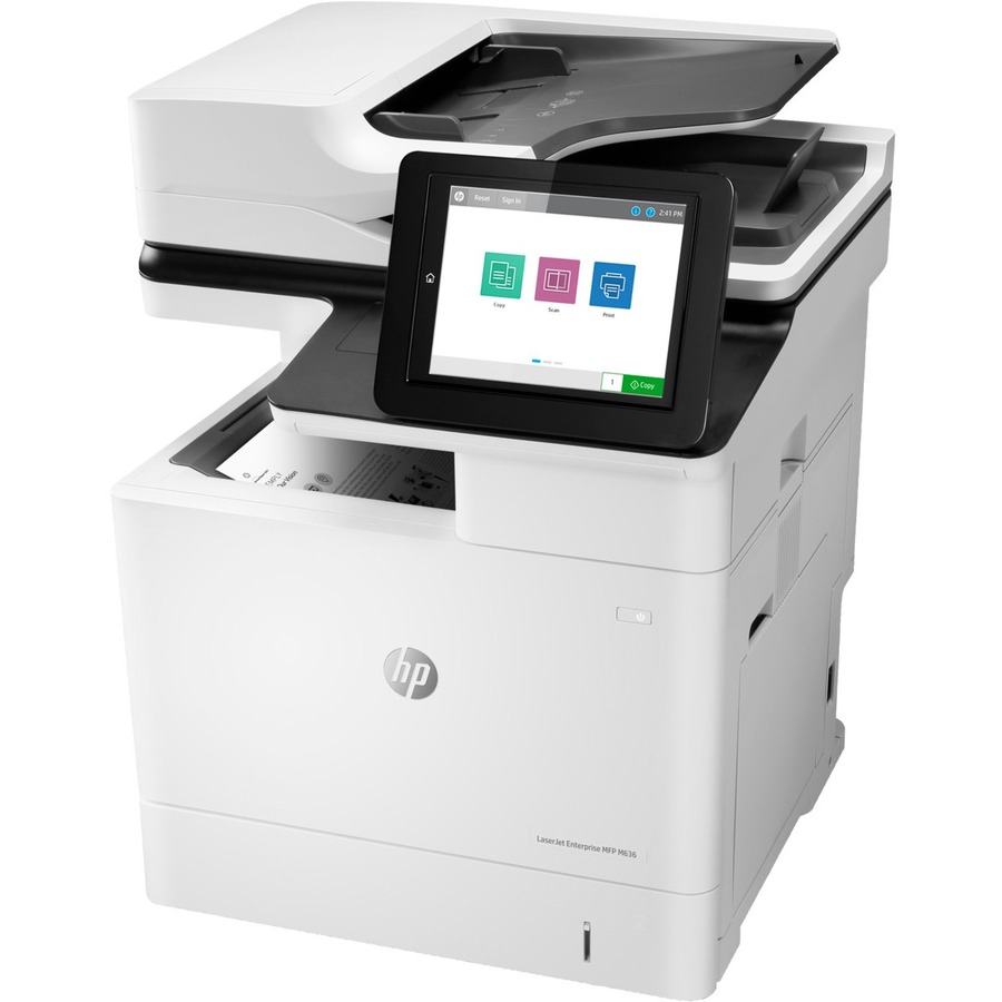 HP LaserJet M636fh Laser Multifunction Printer-Monochrome-Copier/Fax/Scanner-75 ppm Mono Print-1200x1200 Print-Automatic Duplex Print-300000 Pages Monthly-650 sheets Input-Color Scanner-600 Optical Scan-Monochrome Fax-Gigabit Ethernet