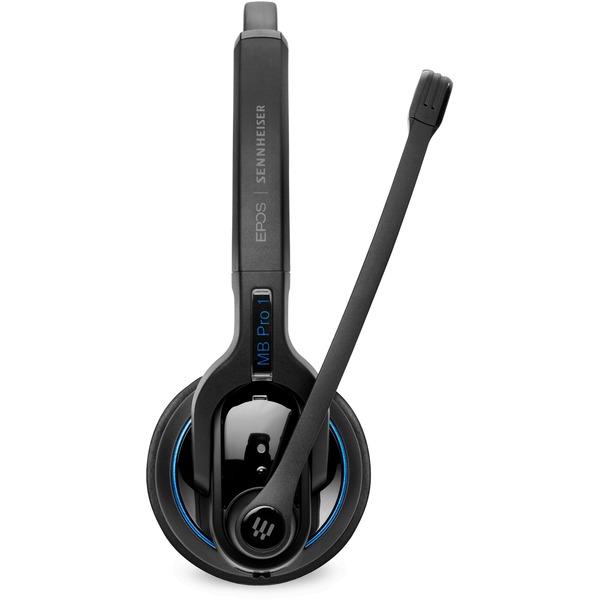 MB Pro 1 UC ML High End, single-sided, Bluetooth Mobile Business headset with charging stand and small dongle for UC applications. Certified for Skype for Business