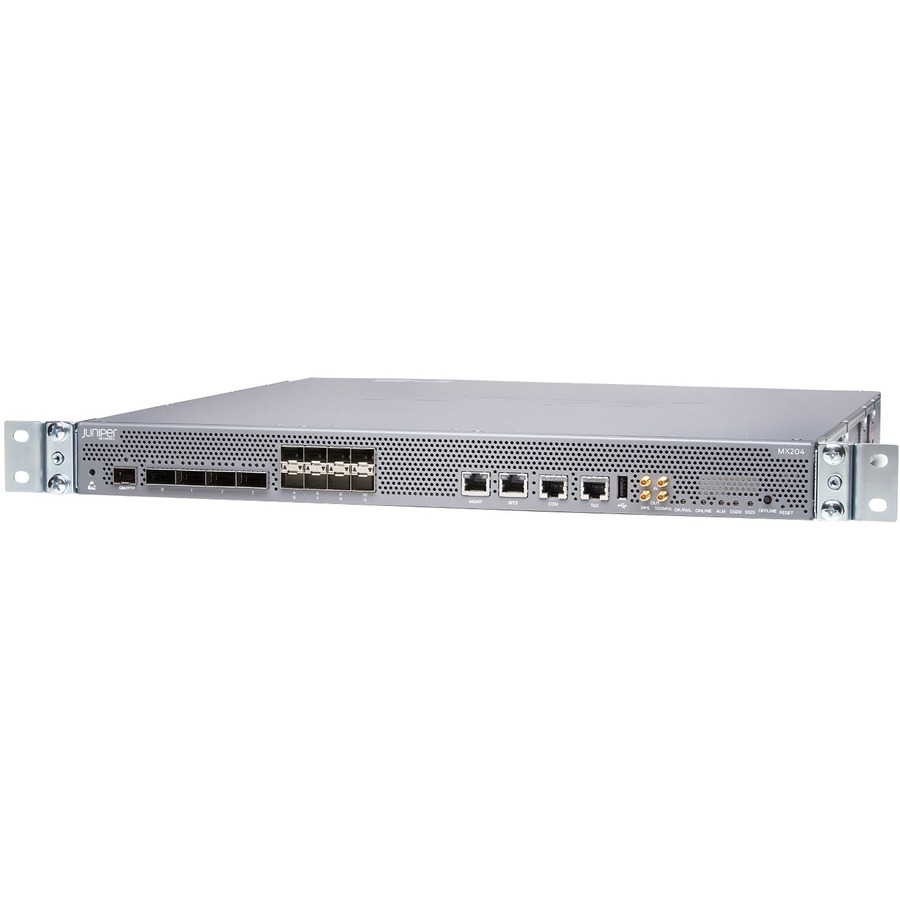 Juniper MX-series MX204 Router - 18 - 100 Gigabit Ethernet - 1U - Rack-mountable - 1 Year
