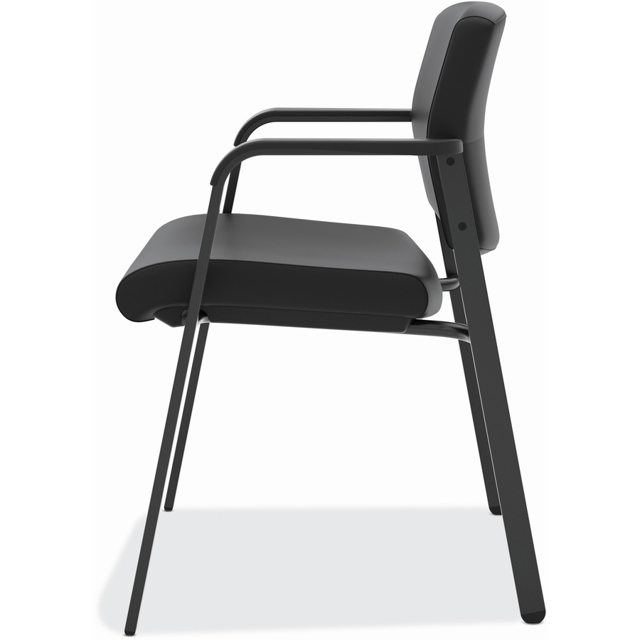 HON Validate Stacking Guest Chair | Black SofThread Leather