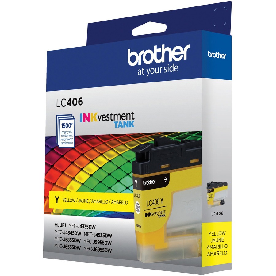 Brother INKvestment LC406Y Original Standard Yield Inkjet Ink Cartridge - Single Pack - Yellow - 1 Each