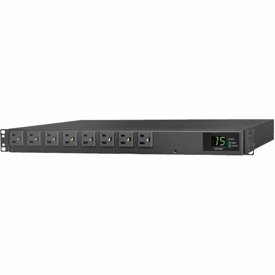 Tripp Lite by Eaton PDU 1.44kW 120V Single-Phase ATS/Local Metered PDU - 8 NEMA 5-15R Outlets Dual 5-15P Inputs 12 ft. Cords 1U TAA