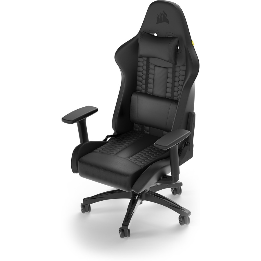 Corsair TC100 RELAXED Gaming Chair - Leatherette - For Gaming - Memory Foam, Steel, Nylon - Black