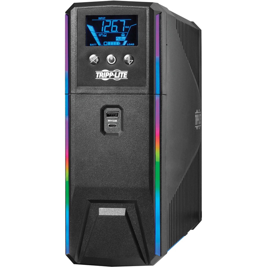 Tripp Lite by Eaton UPS 1500VA 900W 120V Pure Sine Wave Gaming UPS Battery Backup - LCD, AVR, RGB LEDs, USB Charging, Power Saving