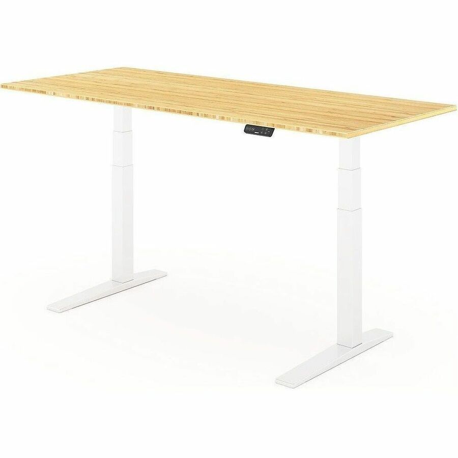 FlexiSpot Premium Standing Desk E7 Pro, 72 x 30 - White/Bamboo