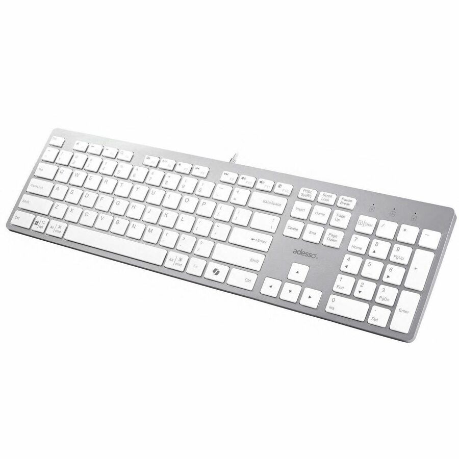 Clavier EasyTouch AKB-730UW - C&acirc;ble Connectivit&eacute; - USB Type C Interface - Fran&ccedil;ais (Canada) - Blanc Adesso