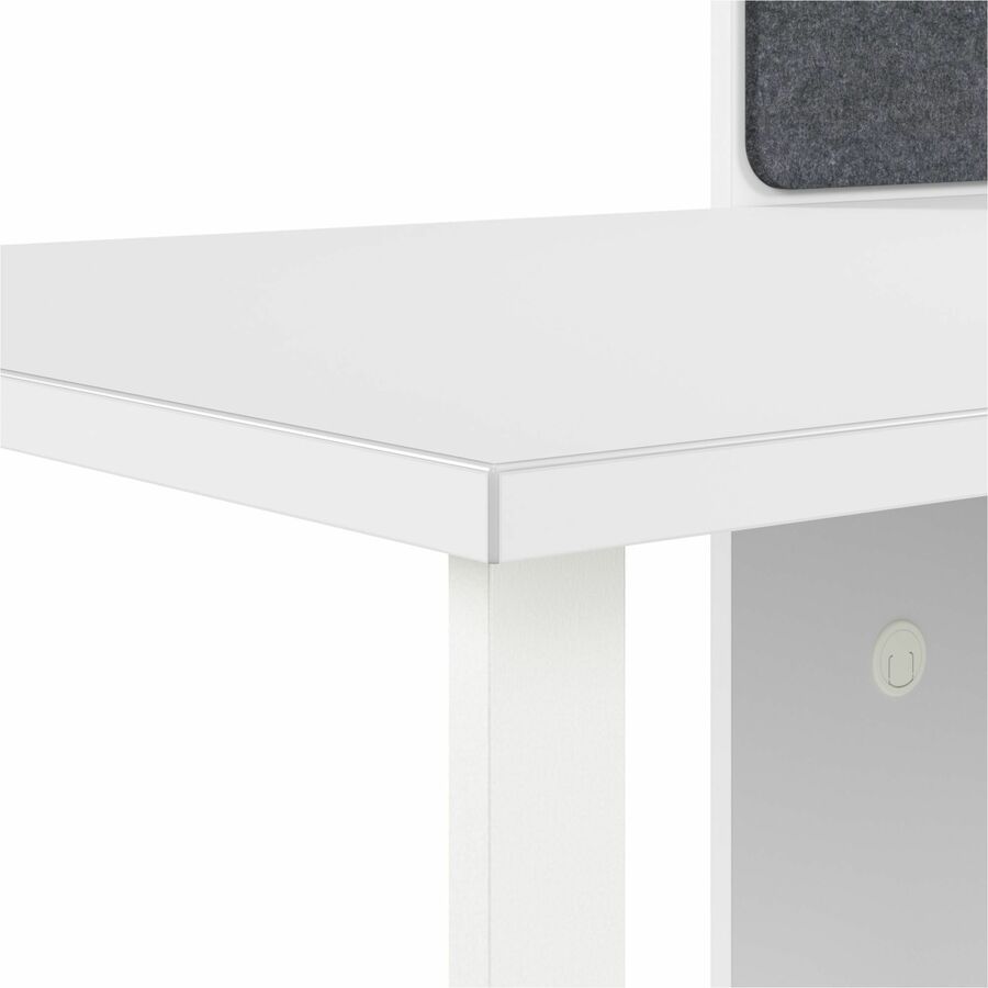 Picture of Hustle Small Storage Cabinet, 48H x 47W x 24D, White Melamine, 1 Adj Shelf, Grommet w/AC & USB, EA