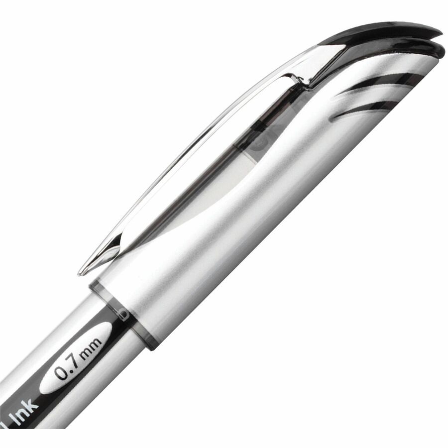 Pentel EnerGel Liquid Gel Pen, (0.7mm) Metal Tip, Capped, Black Ink