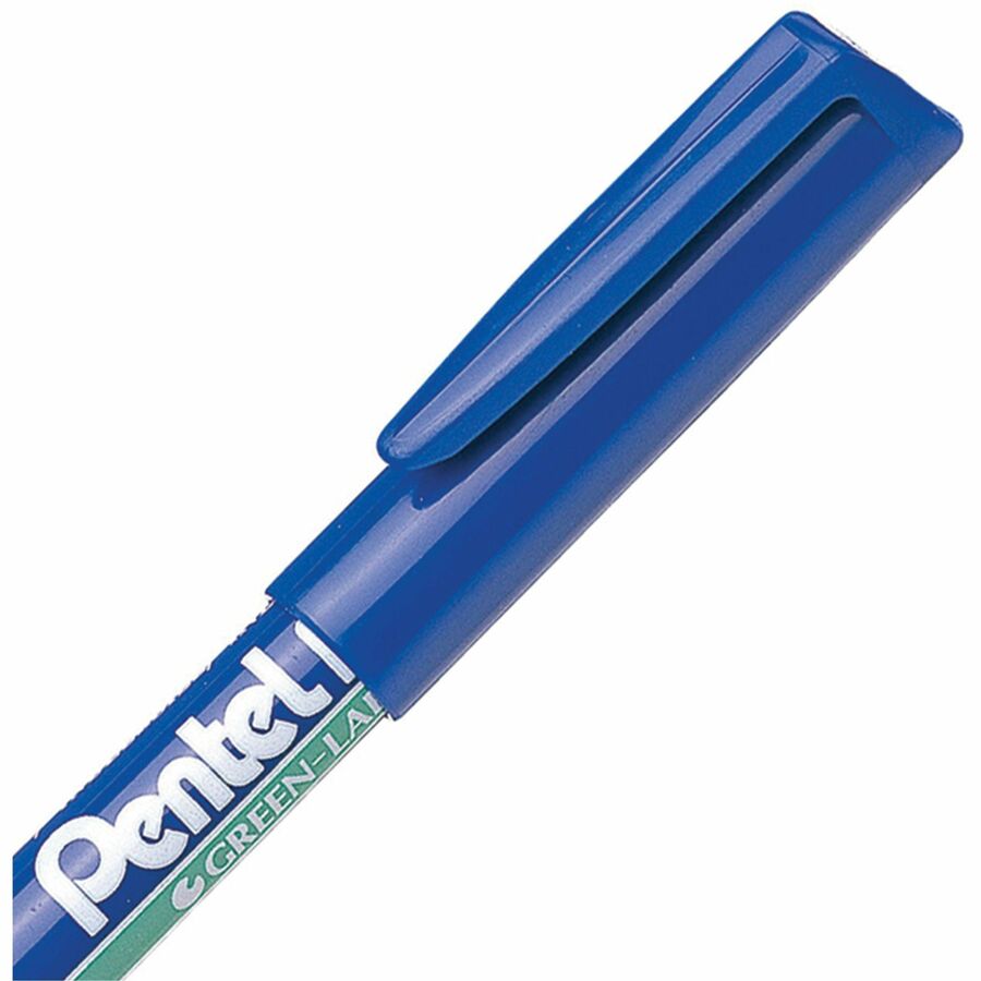 Pentel Green Label Permanent Marker (2.0mm), Bullet Tip, Blue Ink