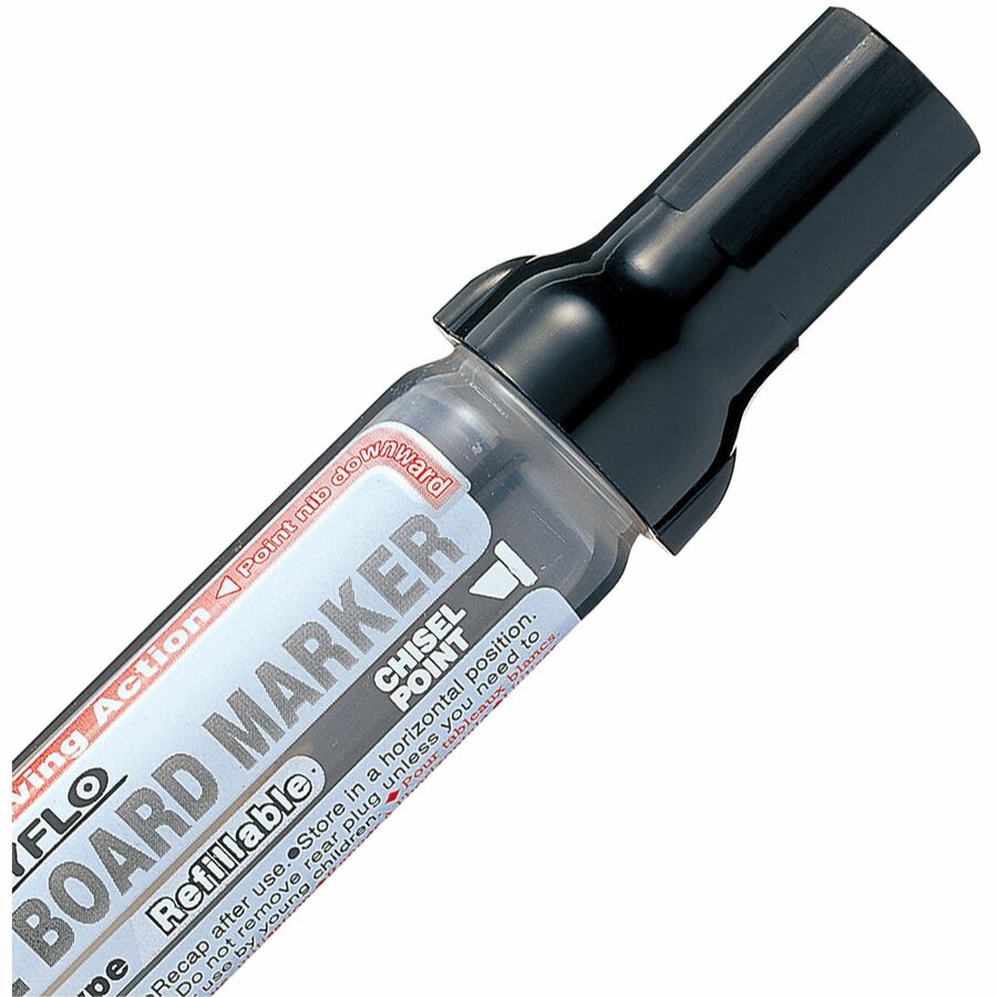 Pentel Easyflo White Board Marker, Chisel Tip (1.3/5.2mm), Black Ink