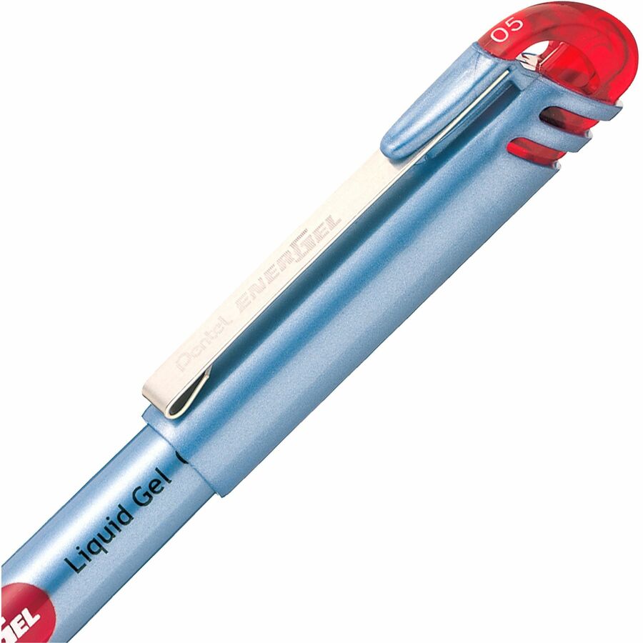 Pentel EnerGel Liquid Gel Pen, (0.5mm) Needle Tip, Red Ink
