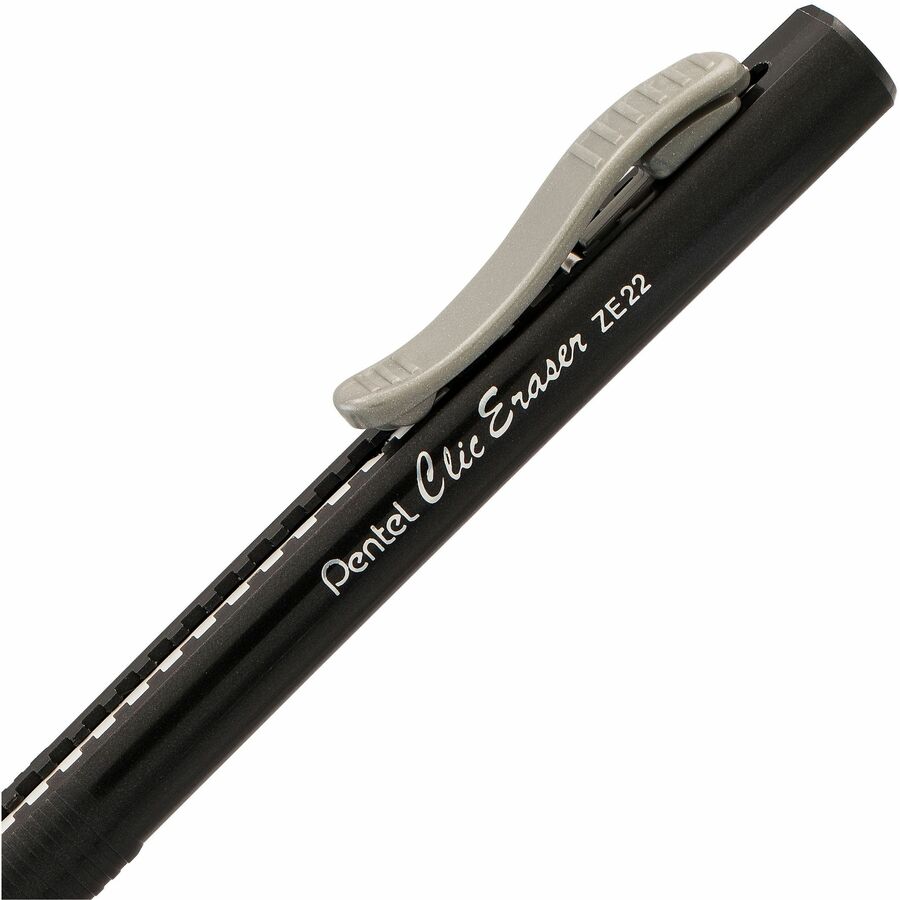 Pentel Clic Eraser Grip Retractable Eraser with Grip, Black Barrel