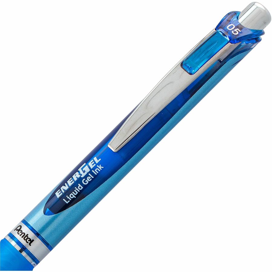 Pentel EnerGel Retractable Liquid Gel Pen, (0.5mm) Needle Tip, Blue Ink