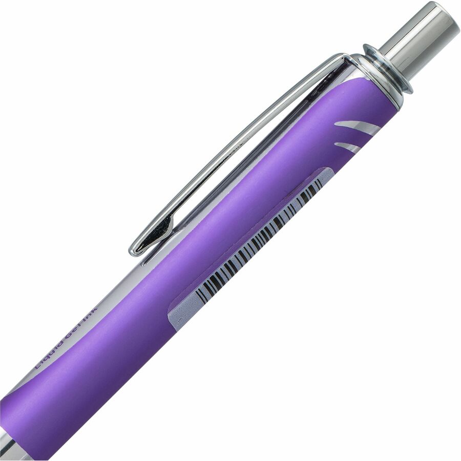 Pentel EnerGel Alloy Retractable Premium Liquid Gel Pen, (0.7mm) Metal Tip, Violet Barrel, Violet Ink