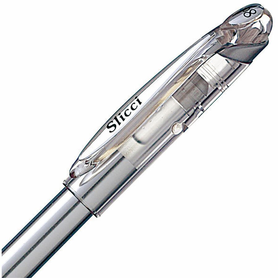 Pentel Arts Slicci Metallic (0.8mm) Needle Tip Med Gel Pen Silver Metallic Ink