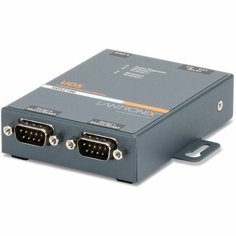 Lantronix 2 Port Serial (RS232/ RS422/ RS485) to IP Ethernet Device Server - US Domestic 110 VAC