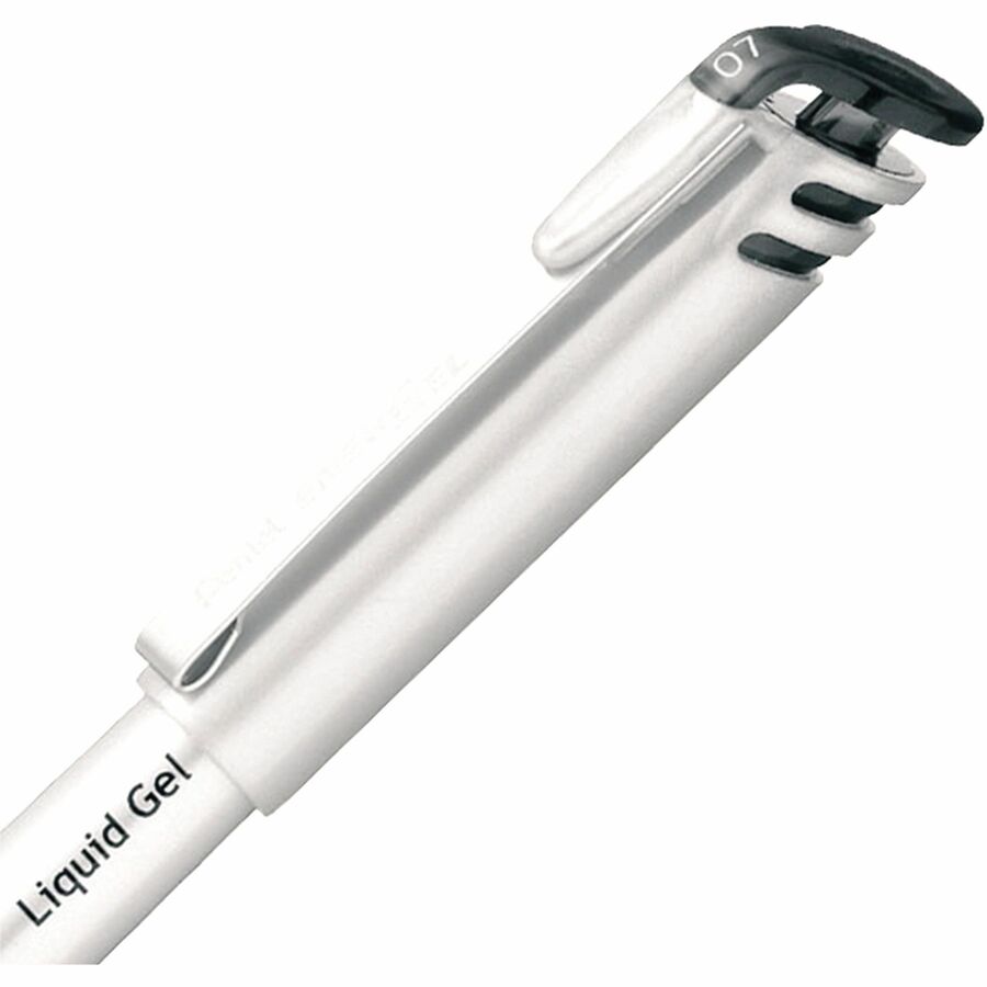 Pentel Liquid Gel Pen, (0.7mm) Metal Tip, Capped, Black Ink