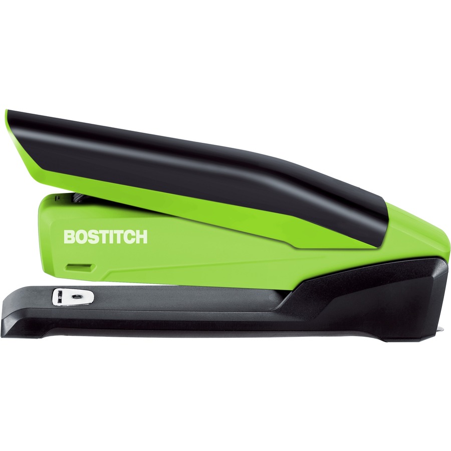 Plastic-Full Strip Green Spring-Powered Desktop Stapler 